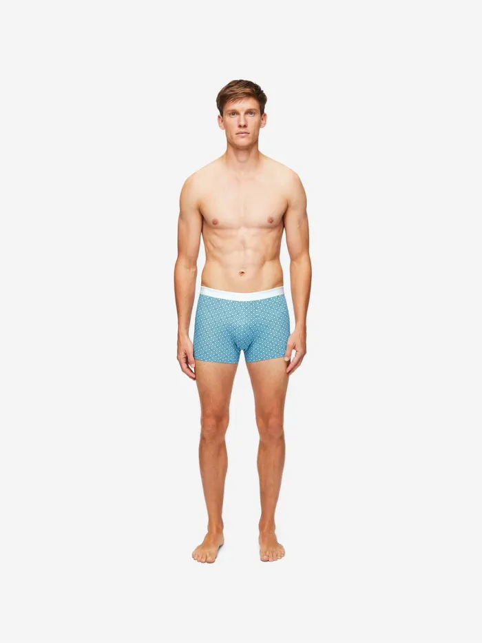 Boxer Briefs Men Derek Rose Boxer Briefs Geometric Pima Cotton Stretch 3 Blue