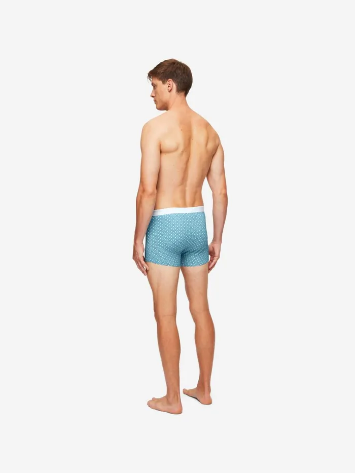 Boxer Briefs Men Derek Rose Boxer Briefs Geometric Pima Cotton Stretch 3 Blue