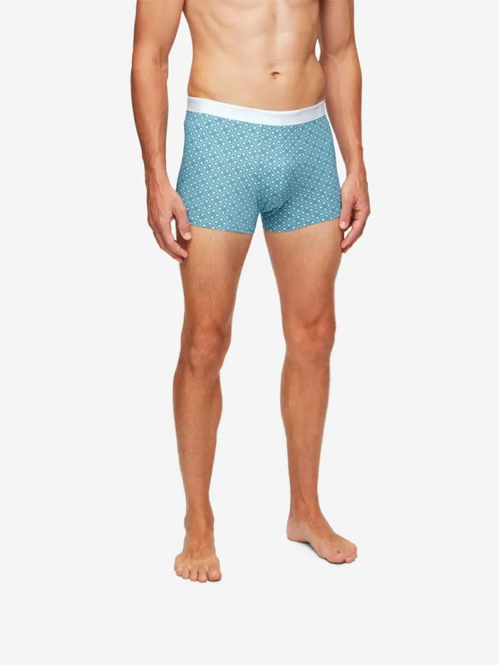 Boxer Briefs Men Derek Rose Boxer Briefs Geometric Pima Cotton Stretch 3 Blue