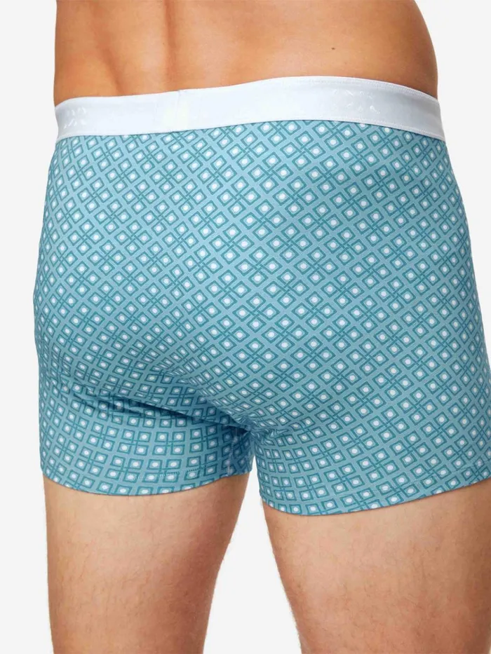 Boxer Briefs Men Derek Rose Boxer Briefs Geometric Pima Cotton Stretch 3 Blue