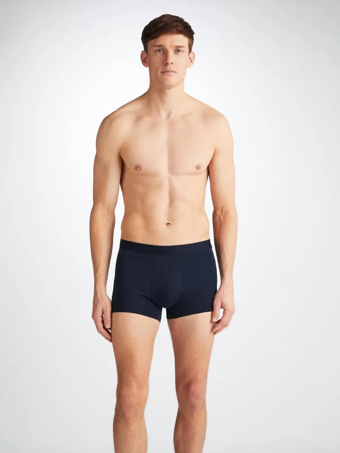 Boxer Briefs Men Derek Rose Boxer Briefs Jack Pima Cotton Stretch Navy