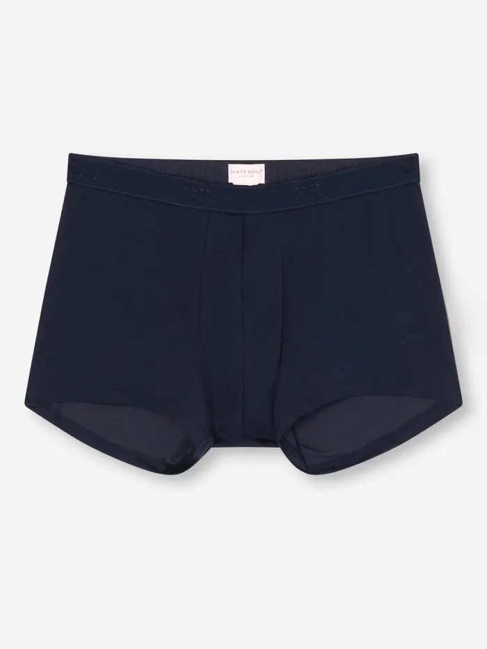 Boxer Briefs Men Derek Rose Boxer Briefs Jack Pima Cotton Stretch Navy