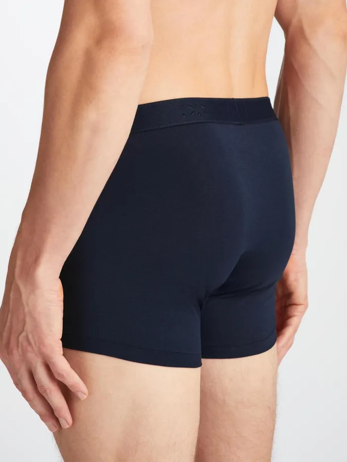 Boxer Briefs Men Derek Rose Boxer Briefs Jack Pima Cotton Stretch Navy