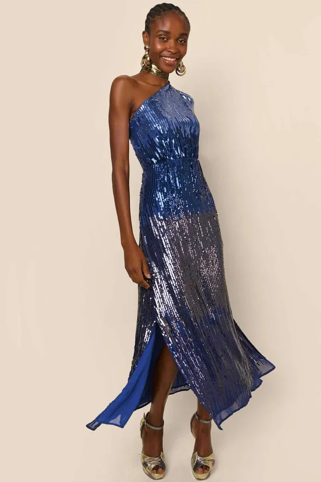 Bradshaw Blue Ombre Sequin Women RIXO Dresses