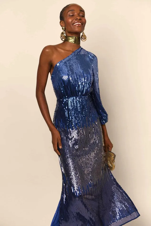 Bradshaw Blue Ombre Sequin Women RIXO Dresses Bradshaw Blue Ombre Sequin Women RIXO Dresses