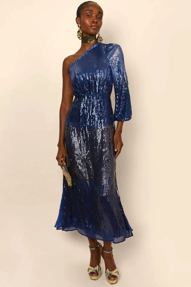 Bradshaw Blue Ombre Sequin Women RIXO Dresses Bradshaw Blue Ombre Sequin Women RIXO Dresses