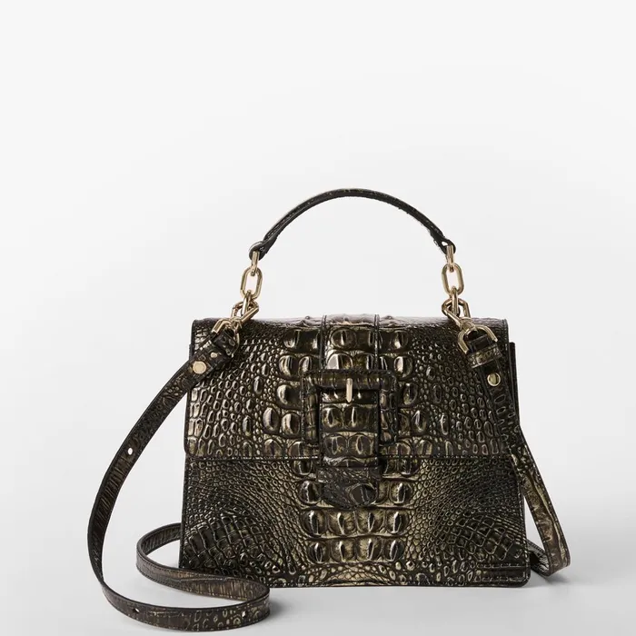 Brahmin Satchels Small Hallie Onyx Melbourne 8211 Women