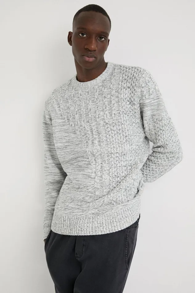 Braid Cable Knit Sweater Mens Desigual Sweaters and Sweatshirts