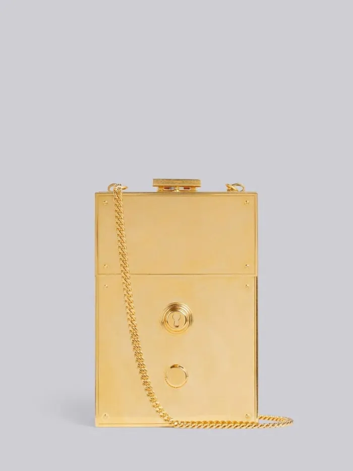 Brass Mrs Thom Minaudiere Chain Bag Vibrated Gold Women Thom Browne Crossbody Bags