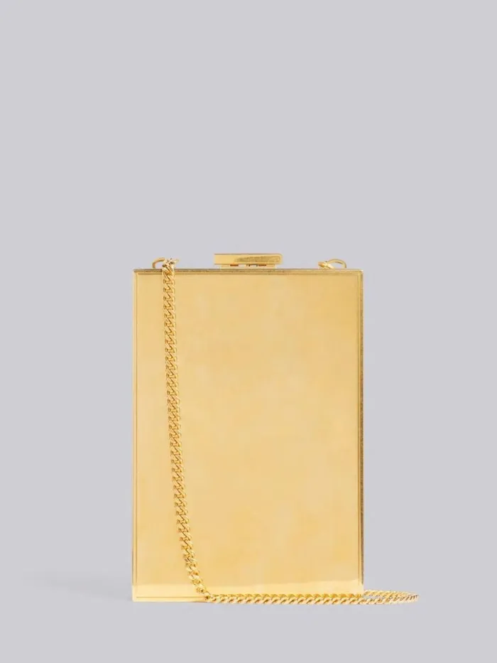 Brass Mrs Thom Minaudiere Chain Bag Vibrated Gold Women Thom Browne Crossbody Bags Brass Mrs Thom Minaudiere Chain Bag Vibrated Gold Women Thom Browne Crossbody Bags