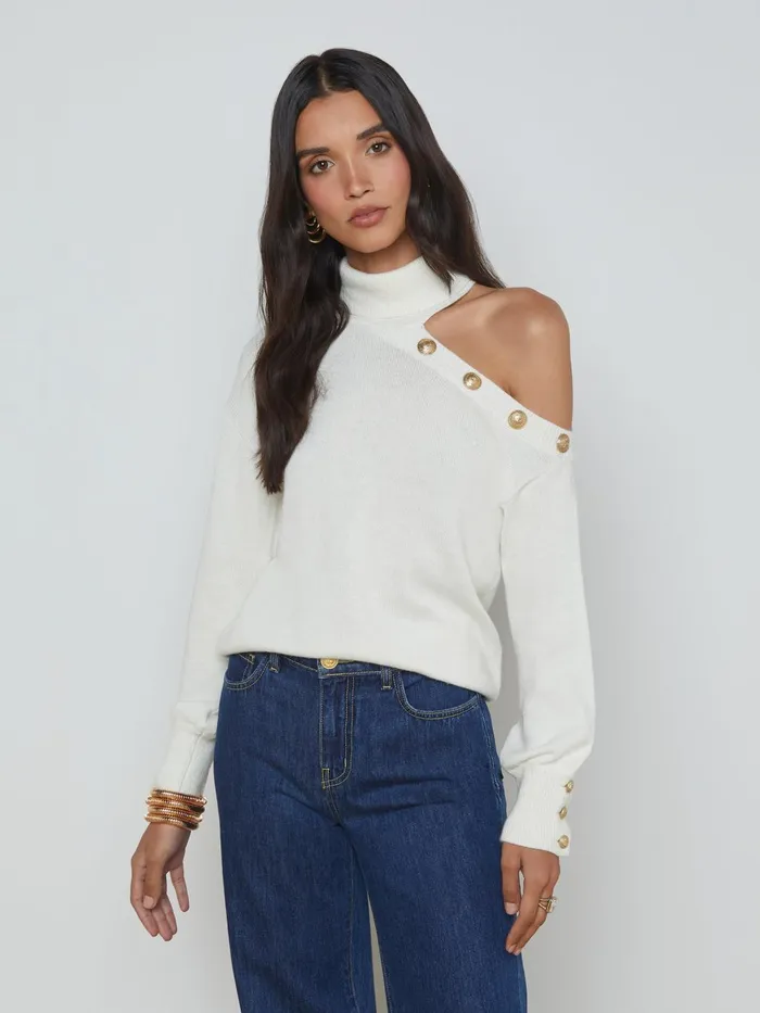 Brixie Cutout Turtleneck Ivorygold Women L039Agence Knitwear