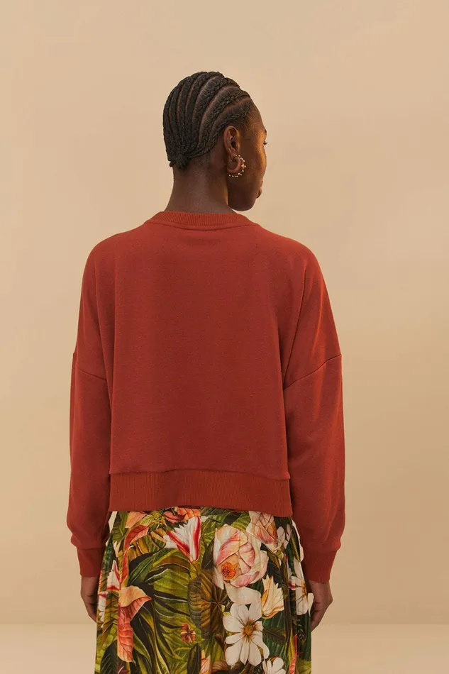 Brown Buena Gente Sweatshirt Women FARM Rio Sweaters and Sweatshirts Brown Buena Gente Sweatshirt Women FARM Rio Sweaters and Sweatshirts