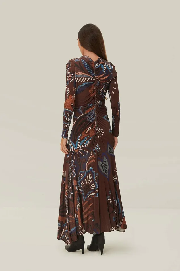 Brown Delicate Garden Long Sleeve Maxi Dress Women FARM Rio Maxi Dresses Brown Delicate Garden Long Sleeve Maxi Dress Women FARM Rio Maxi Dresses