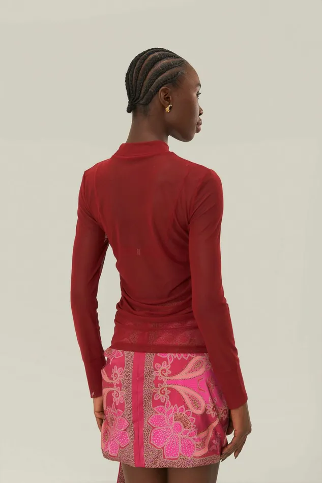 Burgundy Jersey Blouse Women FARM Rio Blouses Burgundy Jersey Blouse Women FARM Rio Blouses