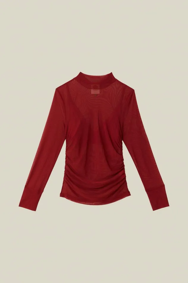 Burgundy Jersey Blouse Women FARM Rio Blouses Burgundy Jersey Blouse Women FARM Rio Blouses