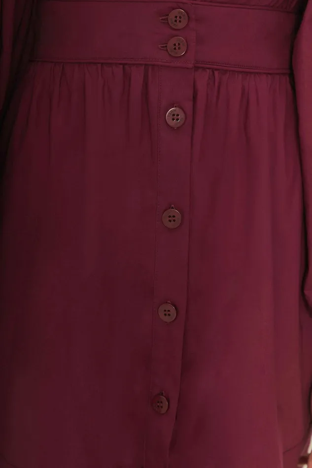 Burgundy Puff Sleeve Mini Dress Women FARM Rio Mini Dresses Burgundy Puff Sleeve Mini Dress Women FARM Rio Mini Dresses