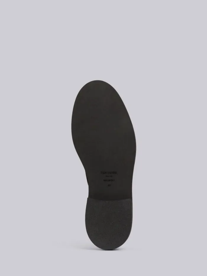 Calf Leather Micro Sole Uniform Shoe Black Women Thom Browne Brogues and Loafers