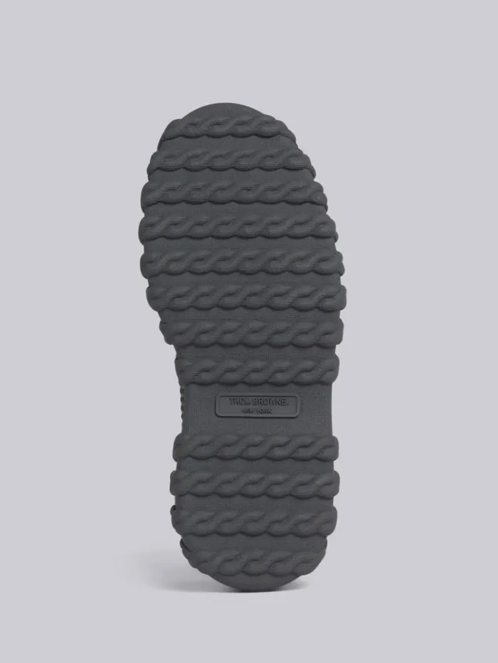 Calf Leather Shearling Lined Molded Rubber Sole Longwing Duck Boot Dark Grey Men Thom Browne Boots