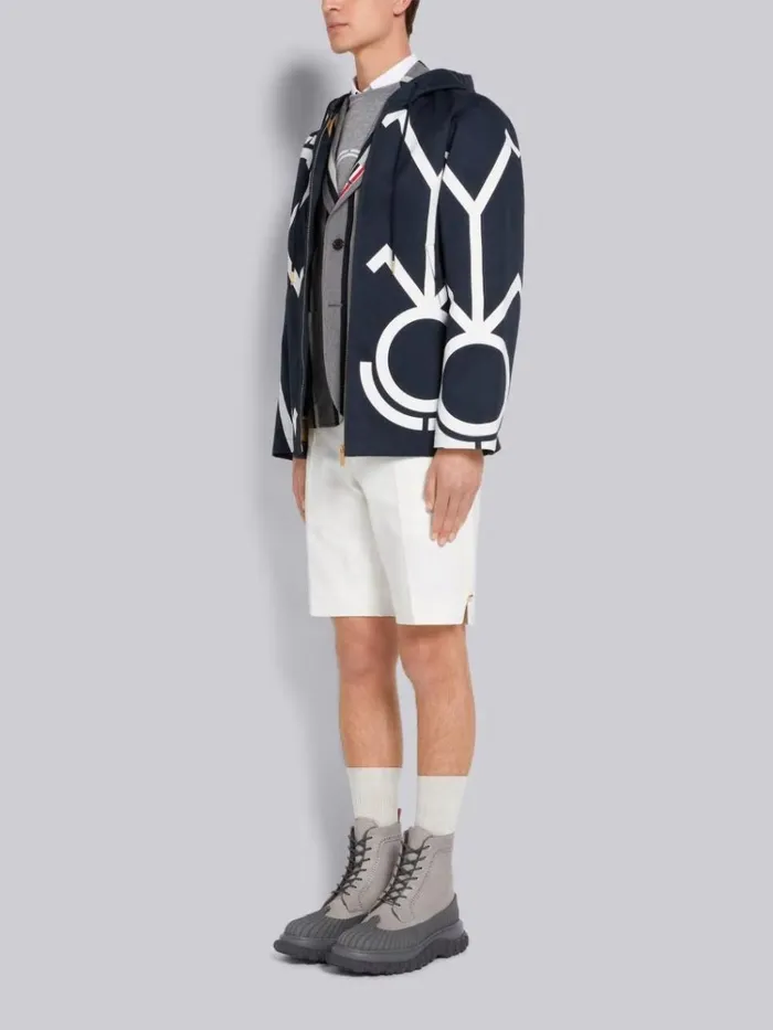 Calf Leather Shearling Lined Molded Rubber Sole Longwing Duck Boot Dark Grey Men Thom Browne Boots
