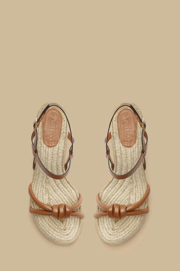 Camel Knot Wedge Sandal Women FARM Rio Sandals Camel Knot Wedge Sandal Women FARM Rio Sandals