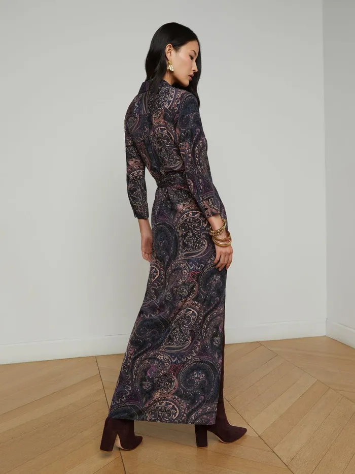 Cameron Silk Shirt Dress Plum Multi Boute Paisley Women L039Agence Dresses and Jumpsuits Cameron Silk Shirt Dress Plum Multi Boute Paisley Women L039Agence Dresses and Jumpsuits