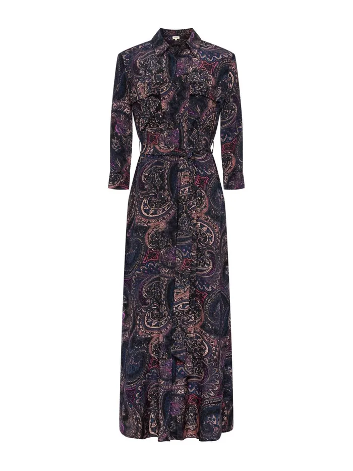 Cameron Silk Shirt Dress Plum Multi Boute Paisley Women L039Agence Dresses and Jumpsuits Cameron Silk Shirt Dress Plum Multi Boute Paisley Women L039Agence Dresses and Jumpsuits