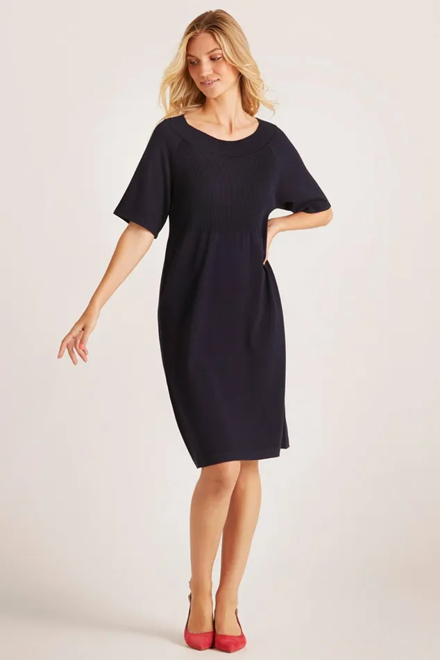 CAMILLE KNIT DRESS 14921 591 Navy 591 Women IN FRONT CARDIGANS KNITS