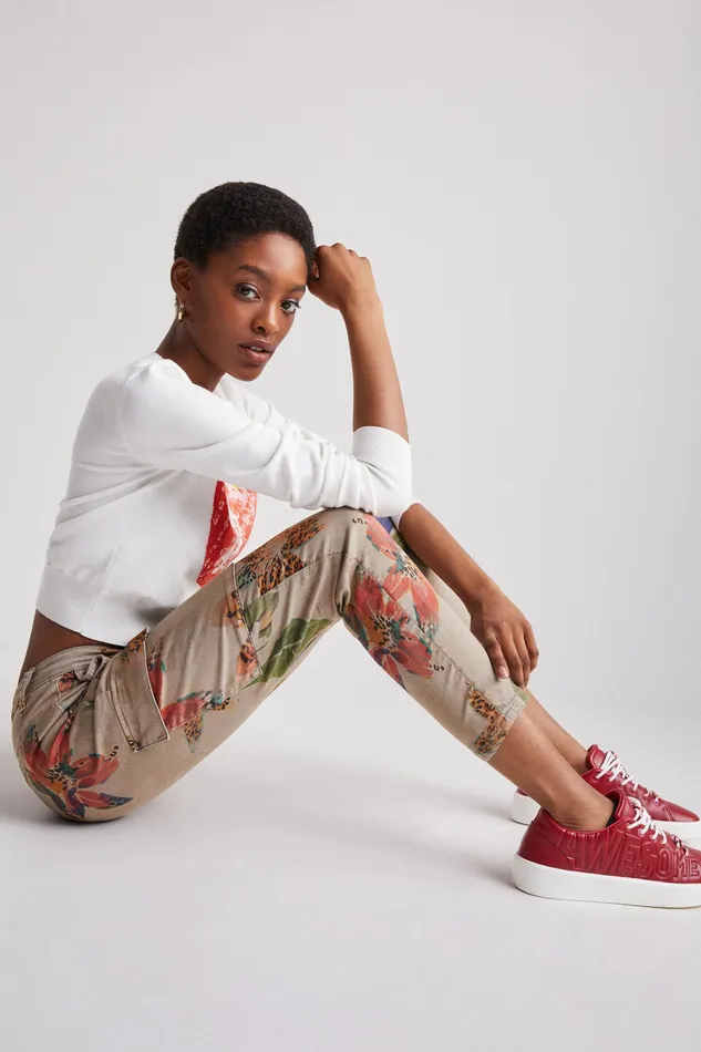 Camoflower Cargo Trousers Women Desigual Pants and Leggings