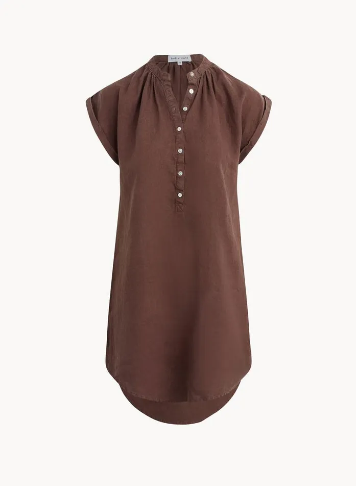 Cap Sleeve Henley Dress 8211 Cocoa Cabana Women Bella Dahl Mini Dresses