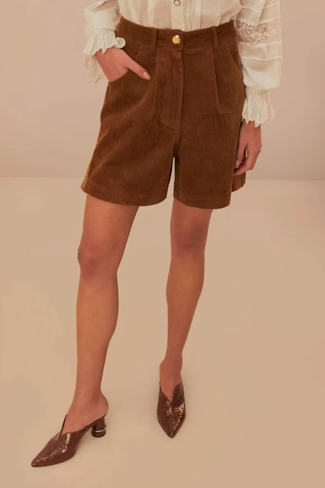 Caramel Corduroy Shorts Women FARM Rio Shorts Caramel Corduroy Shorts Women FARM Rio Shorts