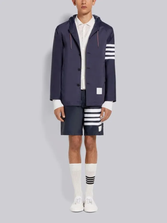 Cashmere Mesh 4bar Polo White Men Thom Browne Tshirts and Polos