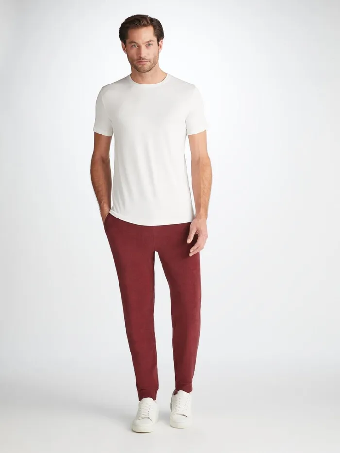 Casual Pants Men Derek Rose Sweatpants Isaac Terry Cotton Burgundy