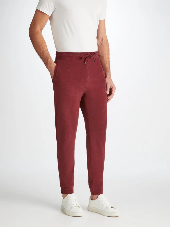 Casual Pants Men Derek Rose Sweatpants Isaac Terry Cotton Burgundy