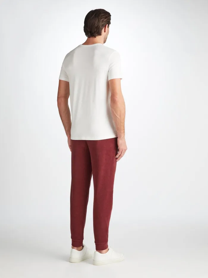 Casual Pants Men Derek Rose Sweatpants Isaac Terry Cotton Burgundy