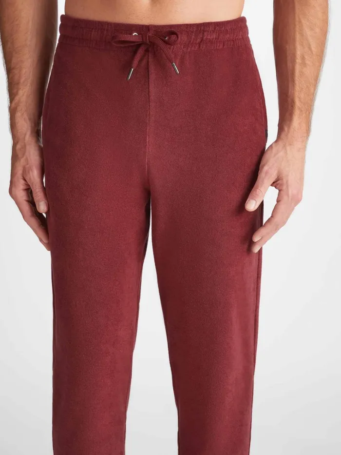 Casual Pants Men Derek Rose Sweatpants Isaac Terry Cotton Burgundy