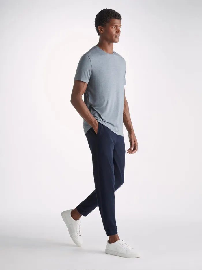 Casual Pants Men Derek Rose Sweatpants Isaac Terry Cotton Navy
