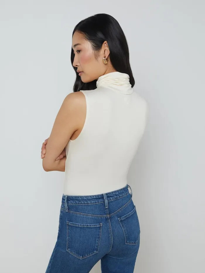 Ceci Sleeveless Turtleneck Vintage White Women L039Agence Tees Ceci Sleeveless Turtleneck Vintage White Women L039Agence Tees