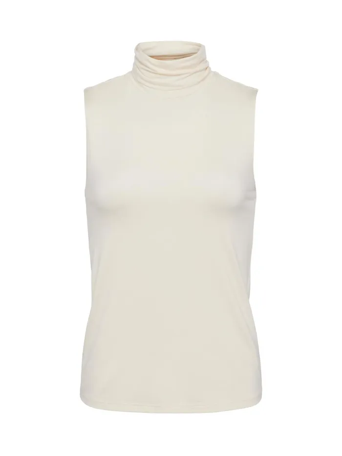 Ceci Sleeveless Turtleneck Vintage White Women L039Agence Tees Ceci Sleeveless Turtleneck Vintage White Women L039Agence Tees