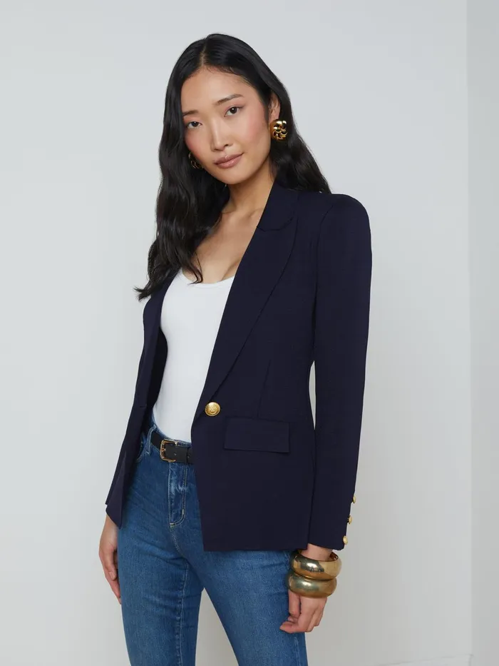 Chamberlain Knit Blazer Midnightgold Women L039Agence Blazers and Jackets Chamberlain Knit Blazer Midnightgold Women L039Agence Blazers and Jackets