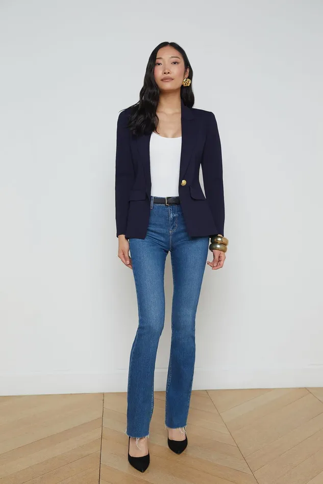 Chamberlain Knit Blazer Midnightgold Women L039Agence Blazers and Jackets Chamberlain Knit Blazer Midnightgold Women L039Agence Blazers and Jackets