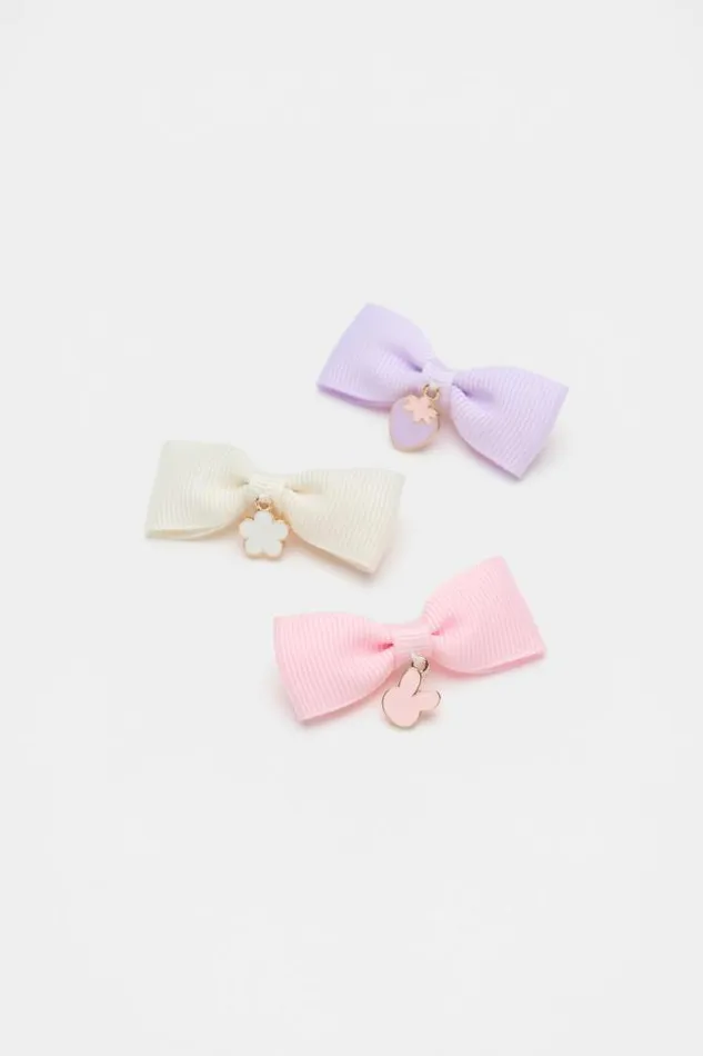 Child Hair Accessories Seed Heritage Bow Charm Duck Clip Pack Multi