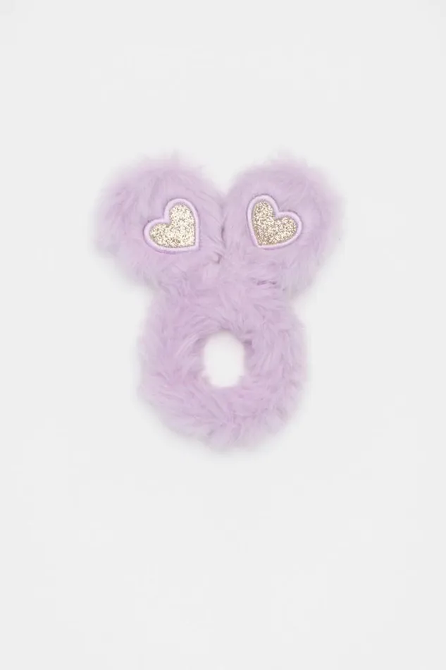 Child Hair Accessories Seed Heritage Bunny Fur Elastic Soft Lilac