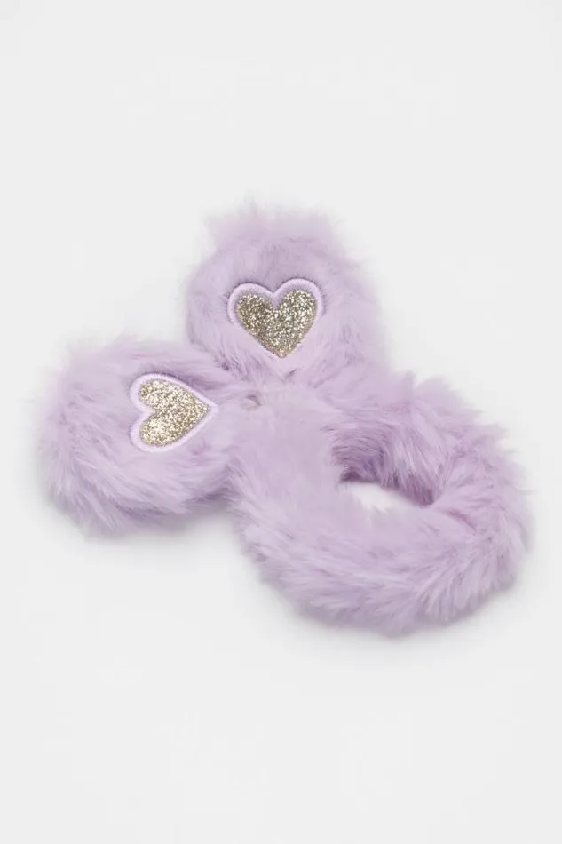 Child Hair Accessories Seed Heritage Bunny Fur Elastic Soft Lilac