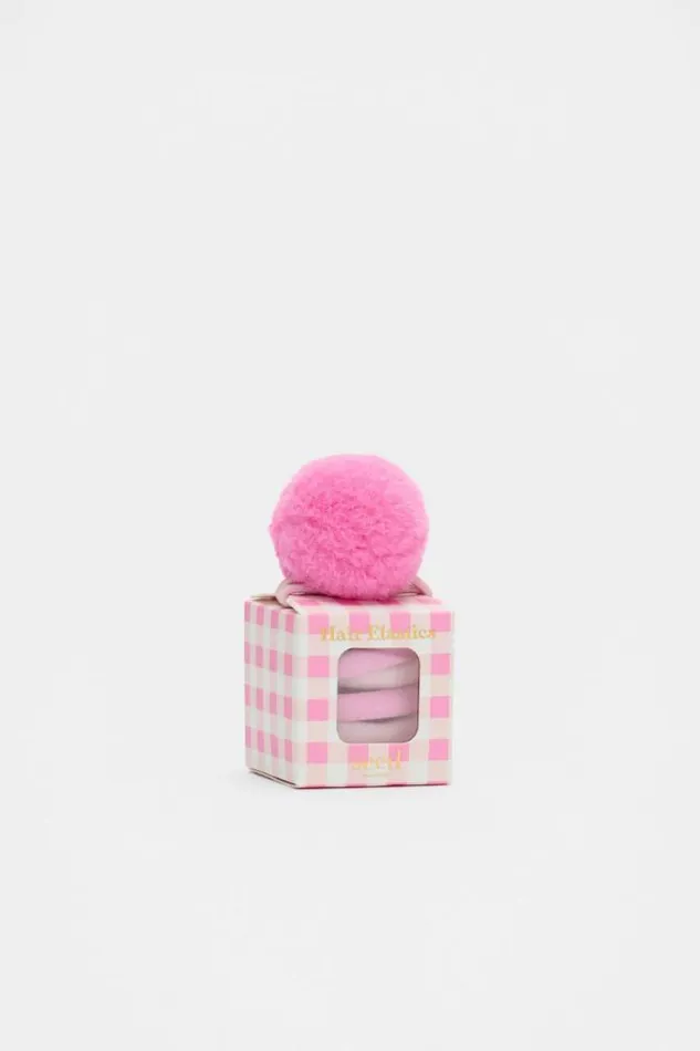 Child Hair Accessories Seed Heritage Bunny Pom Pom Elastic Pack Multi