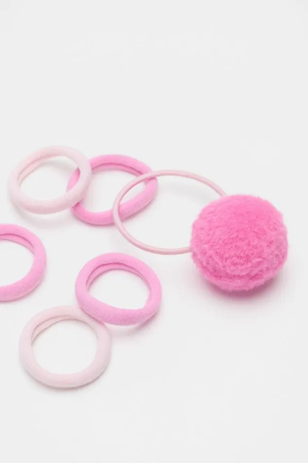 Child Hair Accessories Seed Heritage Bunny Pom Pom Elastic Pack Multi