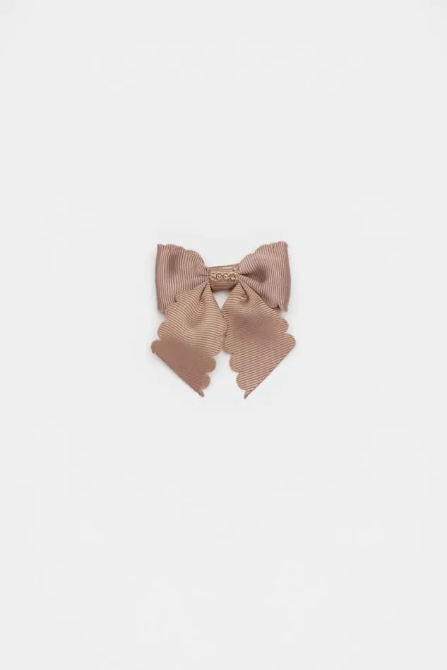 Child Hair Accessories Seed Heritage Heritage Scallop Bow Duck Clip Chocolate Shake