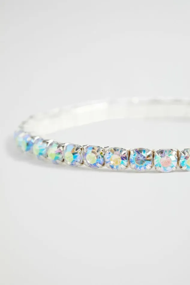 Child Jewellery Seed Heritage Diamante Stretch Bracelet Iridescent