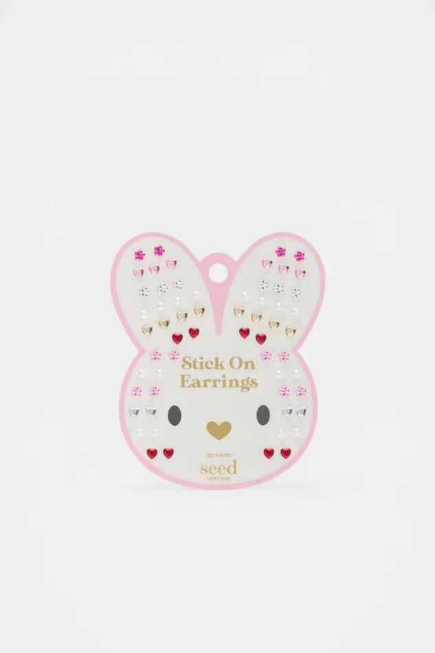 Child Jewellery Seed Heritage Stick On Earrings Multi