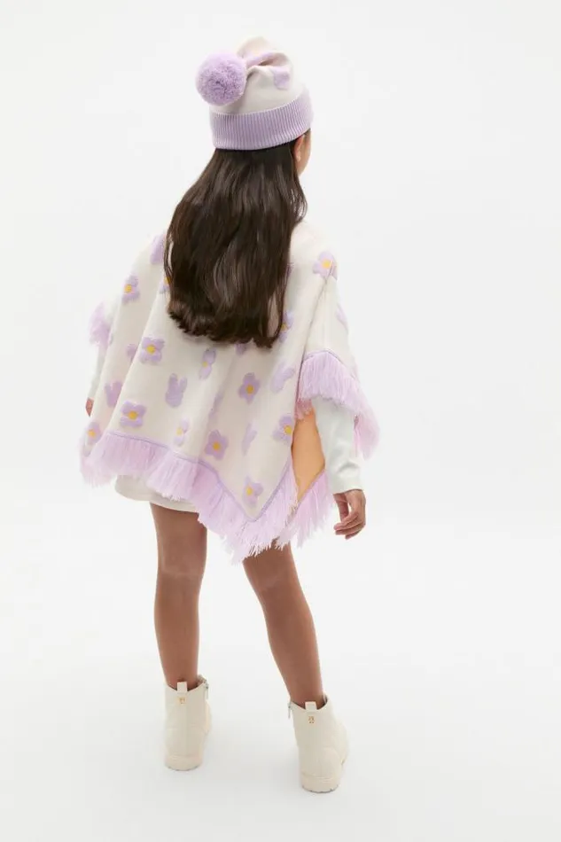 Child Scarves Ponchos and Mittens Seed Heritage Bunny Poncho Soft Lilac