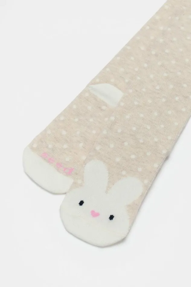 Child Socks and Tights Seed Heritage Bunny Spot Knee High Sock Oat Marle